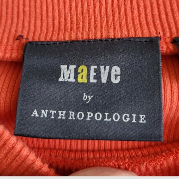 Anthropologie Maeve Ribbed Mock Neck Blair Baby Tee Burnt Orange size S EUC - Picture 7 of 14